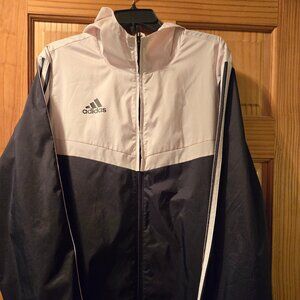 Adidas hooded, full zip, windbreaker